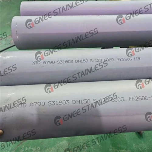ASTM A790 UNS S31803 سیملیس پائپ جنوبی کوریا کو برآمد کیے گئے۔